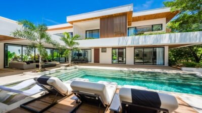 Villa Los Almendros 66 outdoor terrace and furnished pool area in Guanacaste, Costa Rica