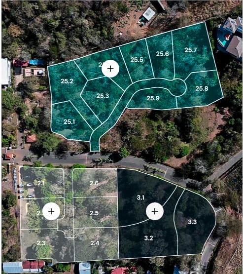 Map of El Tesoro community showing location of Casa Halaman villa near Tamarindo Beach | Costa Rica Real Estate Cr