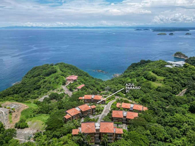 Aerial view of luxury estate nestled in El Tesoro, Tamarindo, overlooking Pacific Ocean — Costa Rica Real Estate Cr