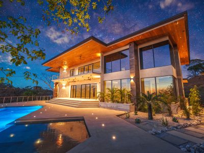 Modern two-story home with pool and terrace on south ridge in Playa Flamingo, Guanacaste