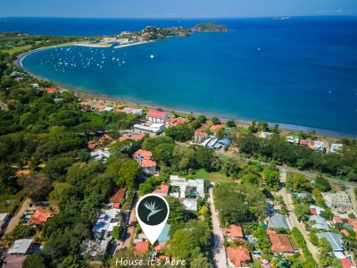 Aerial view of Punta Briezh Surfside Potrero, a multi-unit property in Surfside Potrero located near Potrero Beach, Costa Rica.