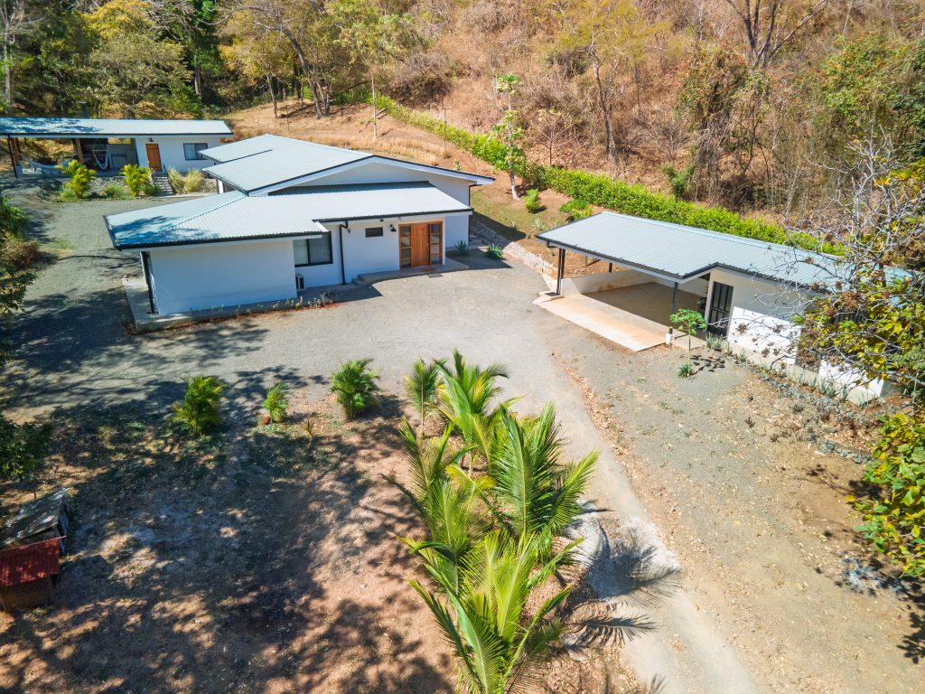 Casa Los Sueños aerial view with main house and guest house, private estate in Portegolpe Guanacaste
