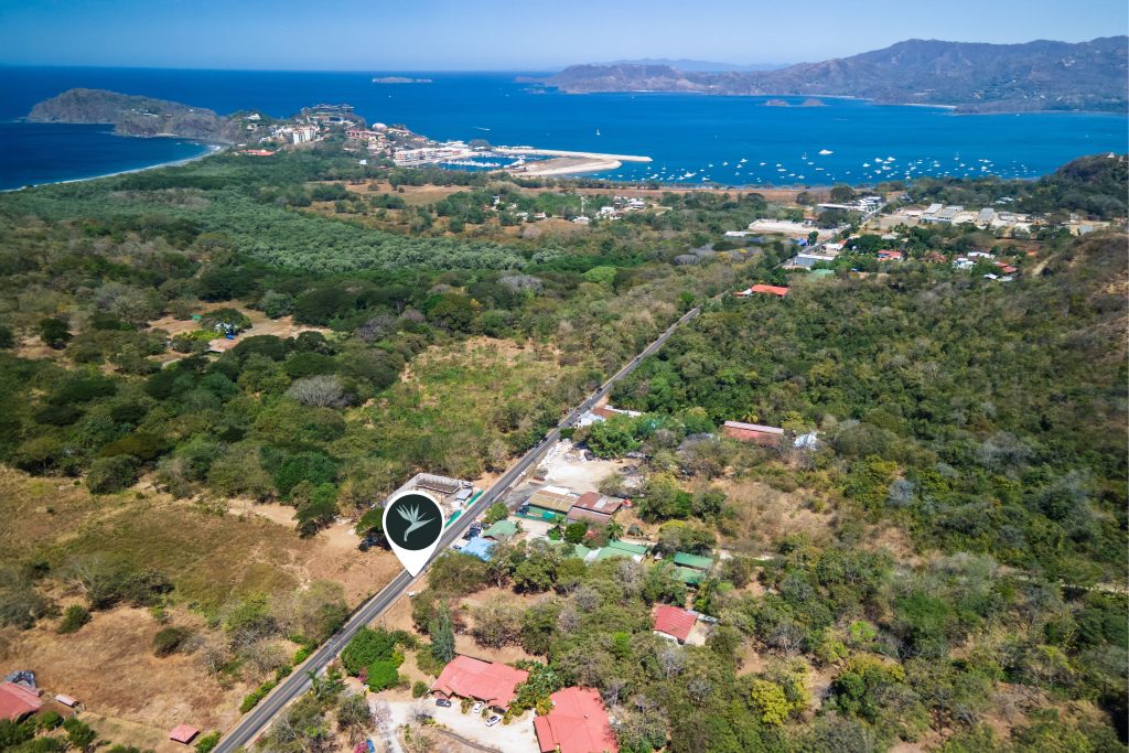 Flamingo Lot aerial view, development site near Flamingo Marina in Playa Flamingo, Costa Rica