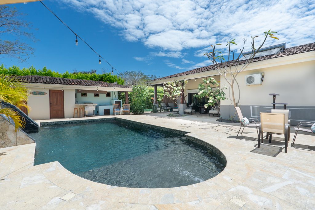 Casa Jala pool courtyard in Loma Verde, Santa Rosa Costa Rica gated community home