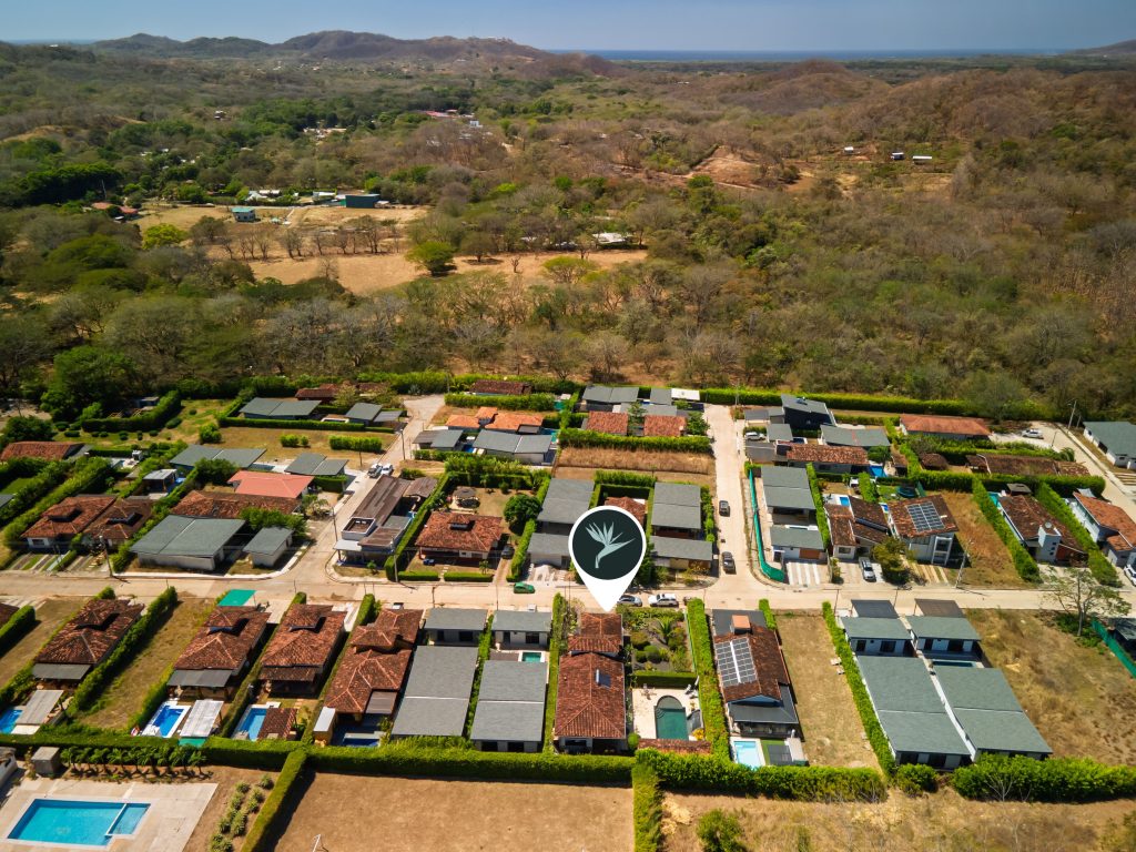 Aerial view of Casa Jala in Santa Rosa Costa Rica luxury home within Loma Verde