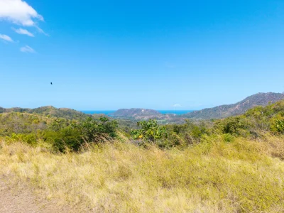 Lot 22B Pacific Heights Potrero ocean view lot Costa Rica hillside landscape and distant Pacific Ocean