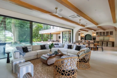 Villa Almaviva Hacienda Pinilla open living area with terrace views, luxury villa Hacienda Pinilla Costa Rica