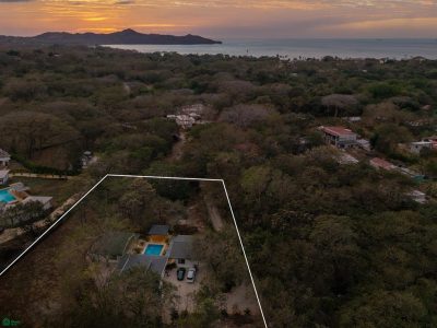 Villa Mariposa Playa Brasilito aerial view with pool and lot, luxury villa Playa Brasilito Costa Rica