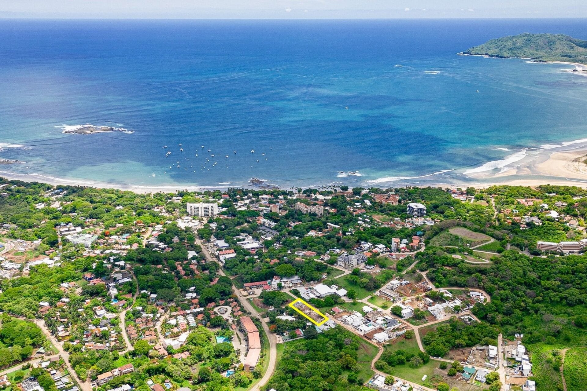 Aerial view of Tamarindo Walk near Playa Tamarindo coastline, Tamarindo vacation rental property location